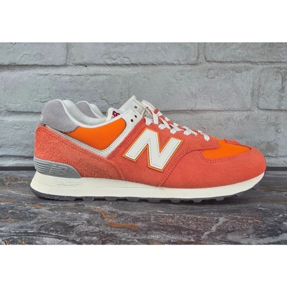 New Balance 574 Orange Rust Red White U574RCB Men's Size 11